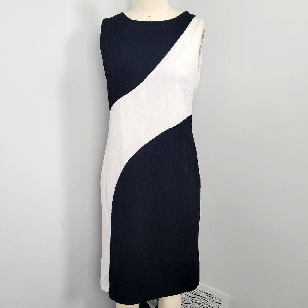 2010s RN Studio by Ronni Nicole Colorblock Illusion Sheath Dress Exposed Zipper